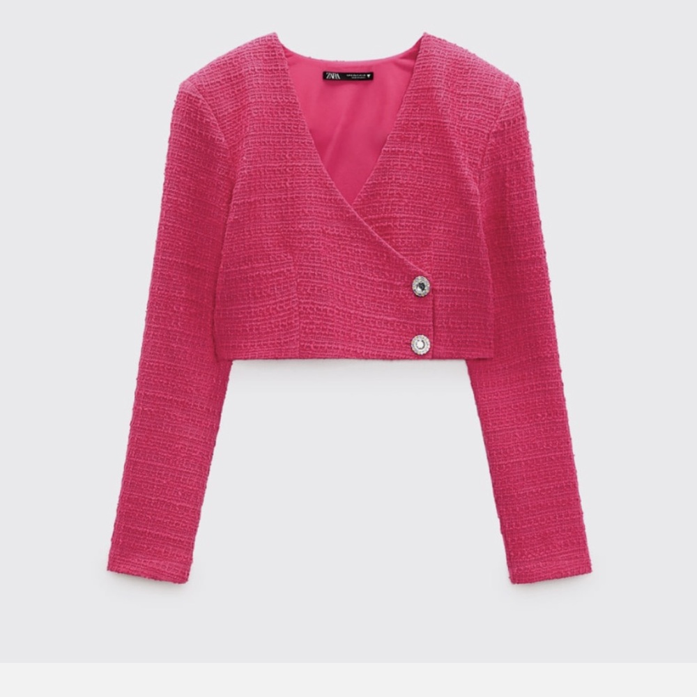 Zara Cropped blazer pink sz S
